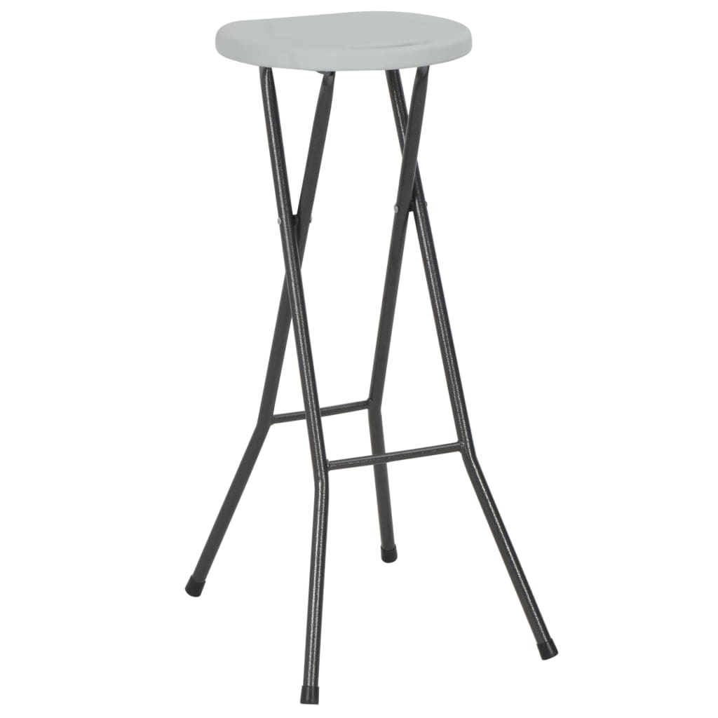 Barkrukken inklapbaar 2 st HDPE en staal wit is nu te koop bij PeponiXL, paradijselijk wonen!