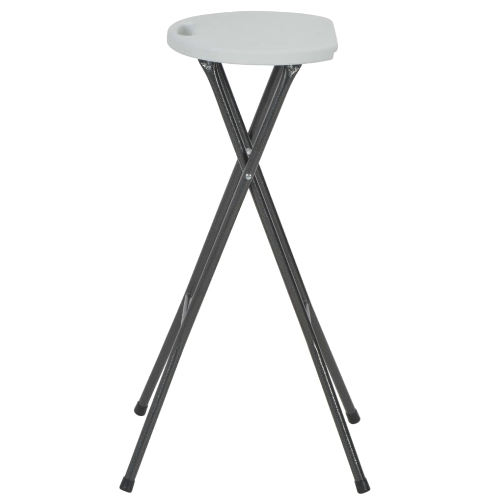 Barkrukken inklapbaar 2 st HDPE en staal wit is nu te koop bij PeponiXL, paradijselijk wonen!