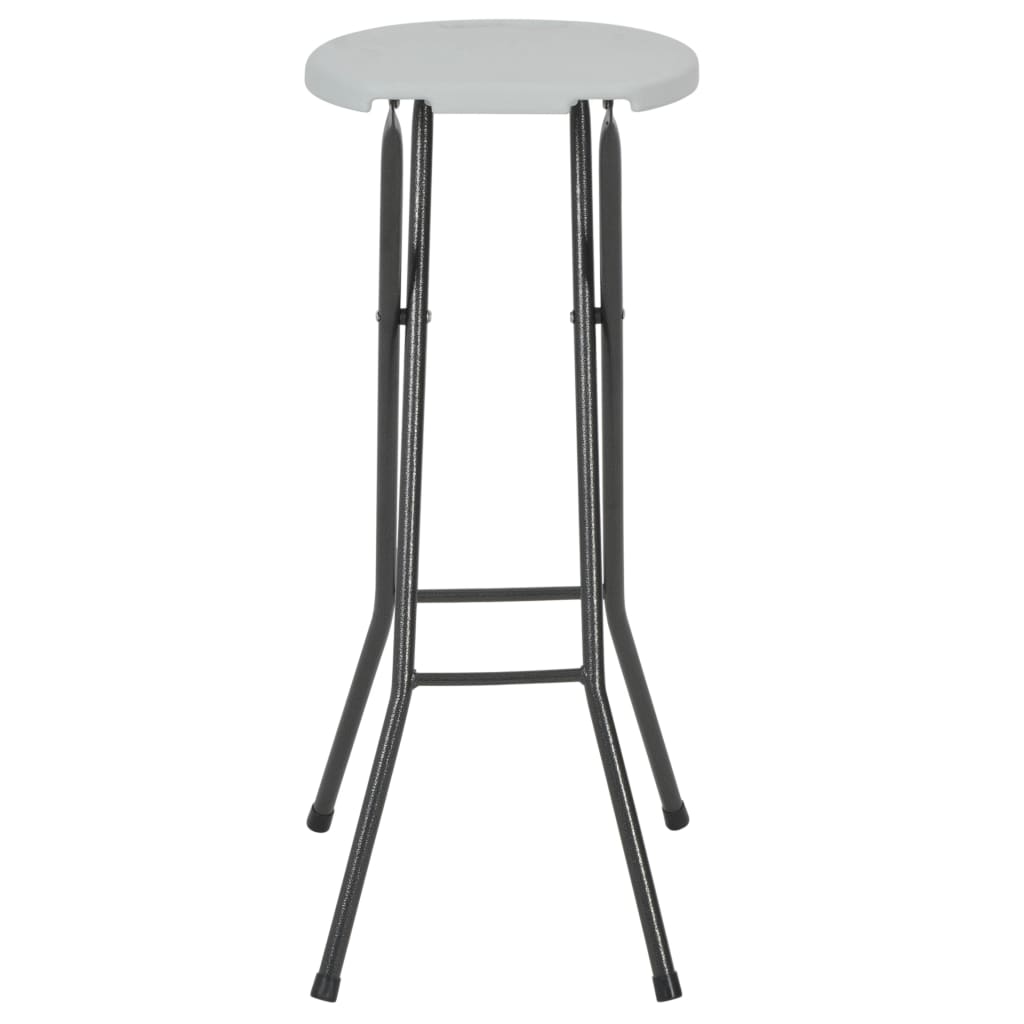 Barkrukken inklapbaar 2 st HDPE en staal wit is nu te koop bij PeponiXL, paradijselijk wonen!
