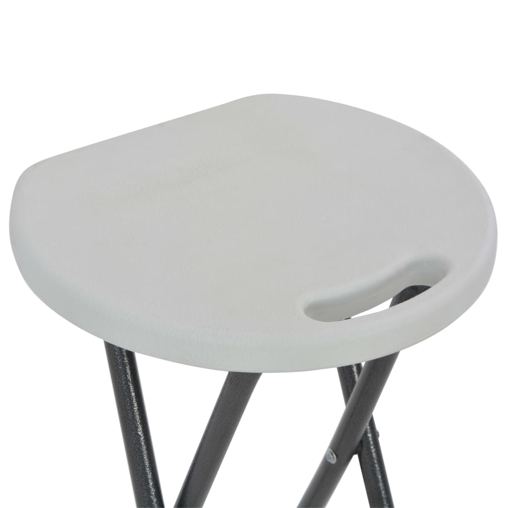 Barkrukken inklapbaar 2 st HDPE en staal wit is nu te koop bij PeponiXL, paradijselijk wonen!