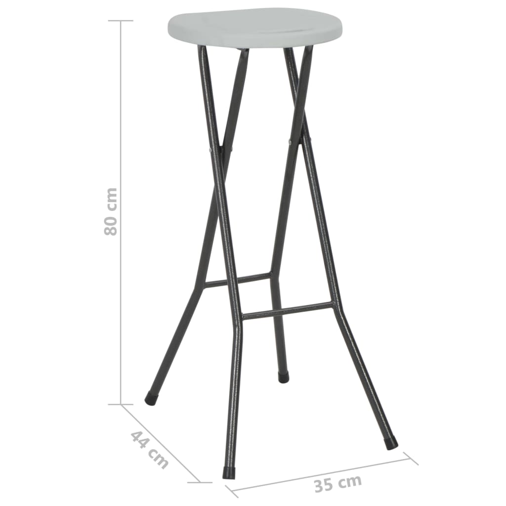 Barkrukken inklapbaar 2 st HDPE en staal wit is nu te koop bij PeponiXL, paradijselijk wonen!