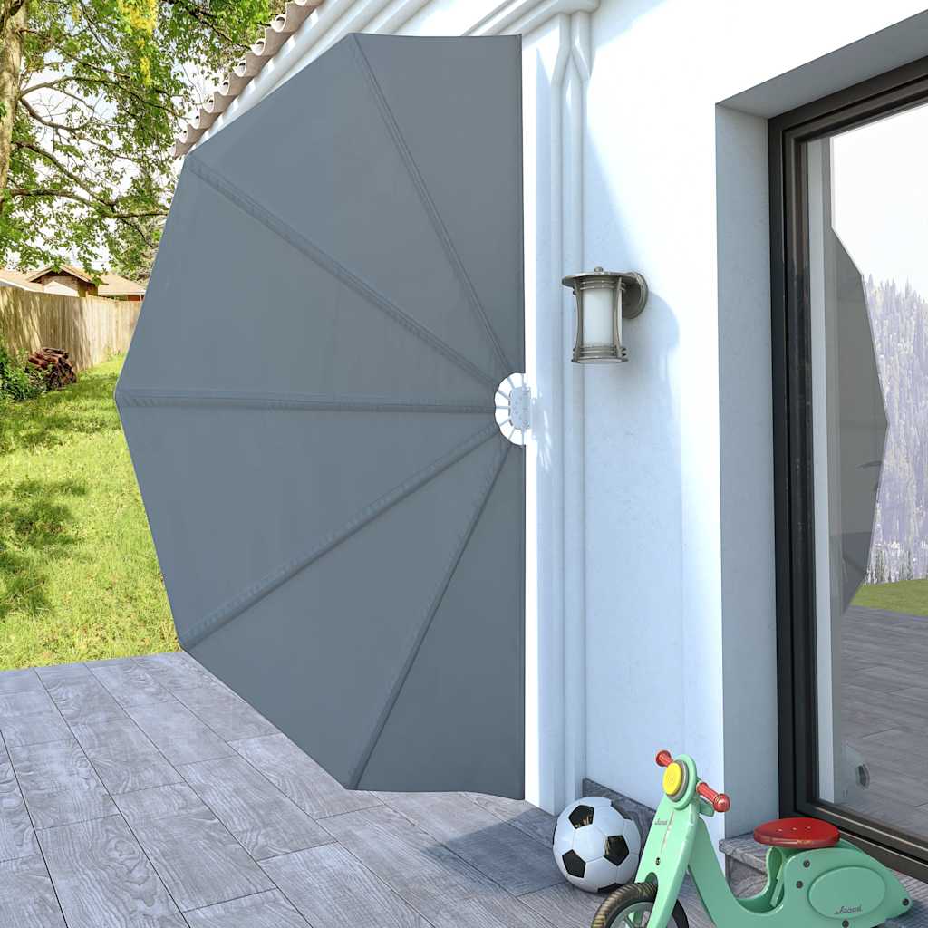 Terrasscherm inklapbaar 160 cm grijs