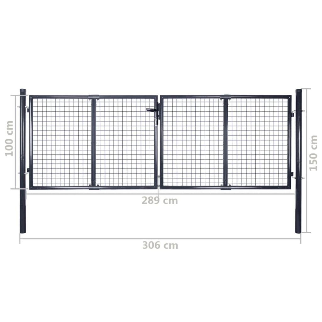 Tuinhek van gaas gegalvaniseerd staal 300x100 cm grijs is nu te koop bij PeponiXL, paradijselijk wonen!