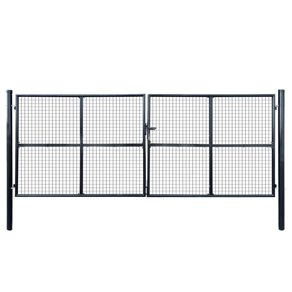 Tuinhek van gaas gegalvaniseerd staal 400x150 cm grijs is nu te koop bij PeponiXL, paradijselijk wonen!