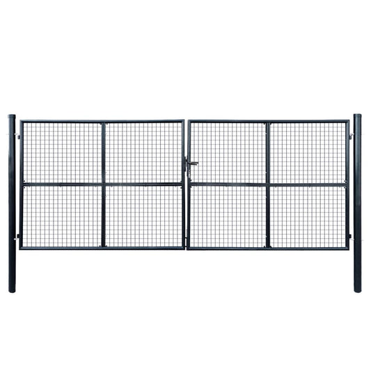 Tuinhek van gaas gegalvaniseerd staal 400x150 cm grijs is nu te koop bij PeponiXL, paradijselijk wonen!