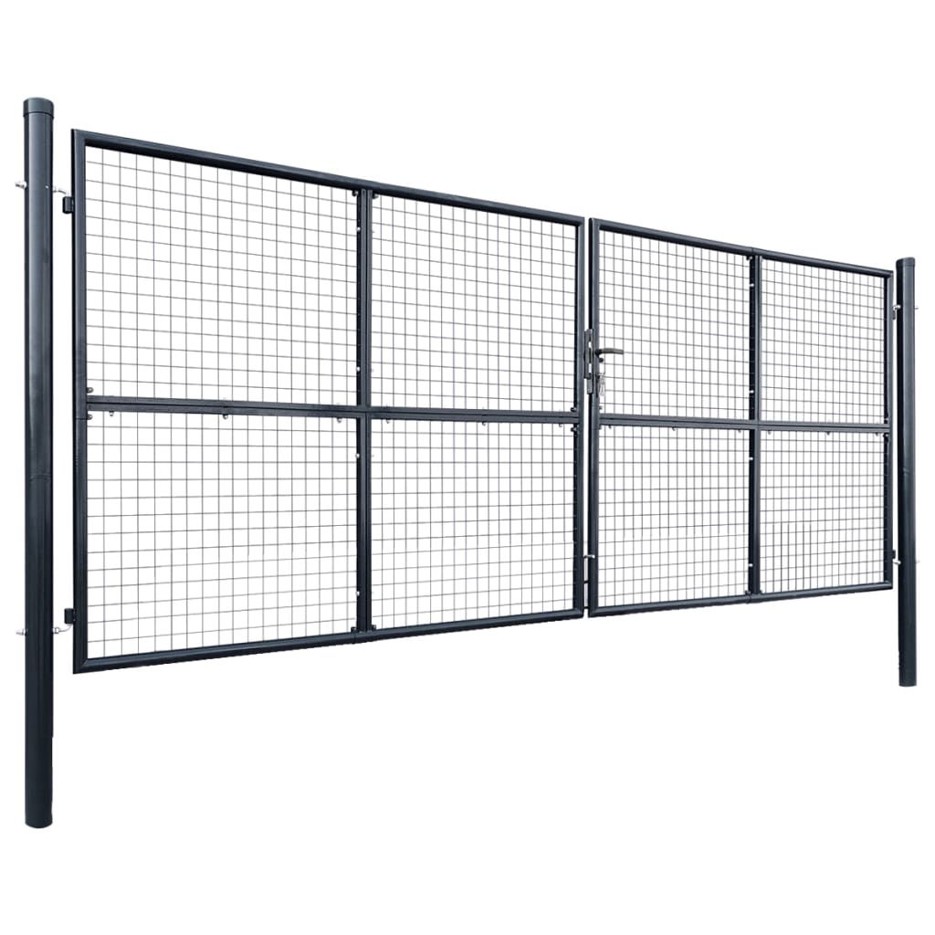 Tuinhek van gaas gegalvaniseerd staal 400x150 cm grijs is nu te koop bij PeponiXL, paradijselijk wonen!