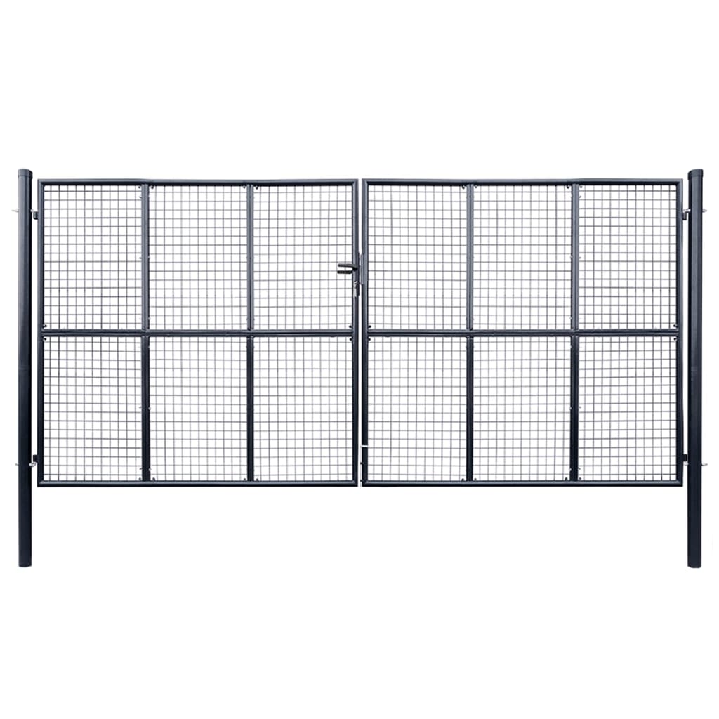 Tuinhek van gaas gegalvaniseerd staal 400x200 cm grijs is nu te koop bij PeponiXL, paradijselijk wonen!