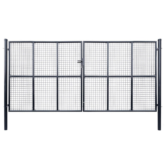 Tuinhek van gaas gegalvaniseerd staal 400x200 cm grijs is nu te koop bij PeponiXL, paradijselijk wonen!