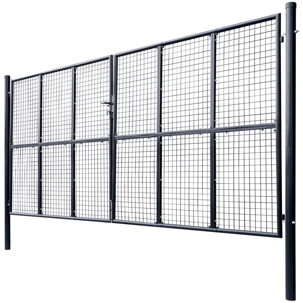 Tuinhek van gaas gegalvaniseerd staal 400x200 cm grijs is nu te koop bij PeponiXL, paradijselijk wonen!
