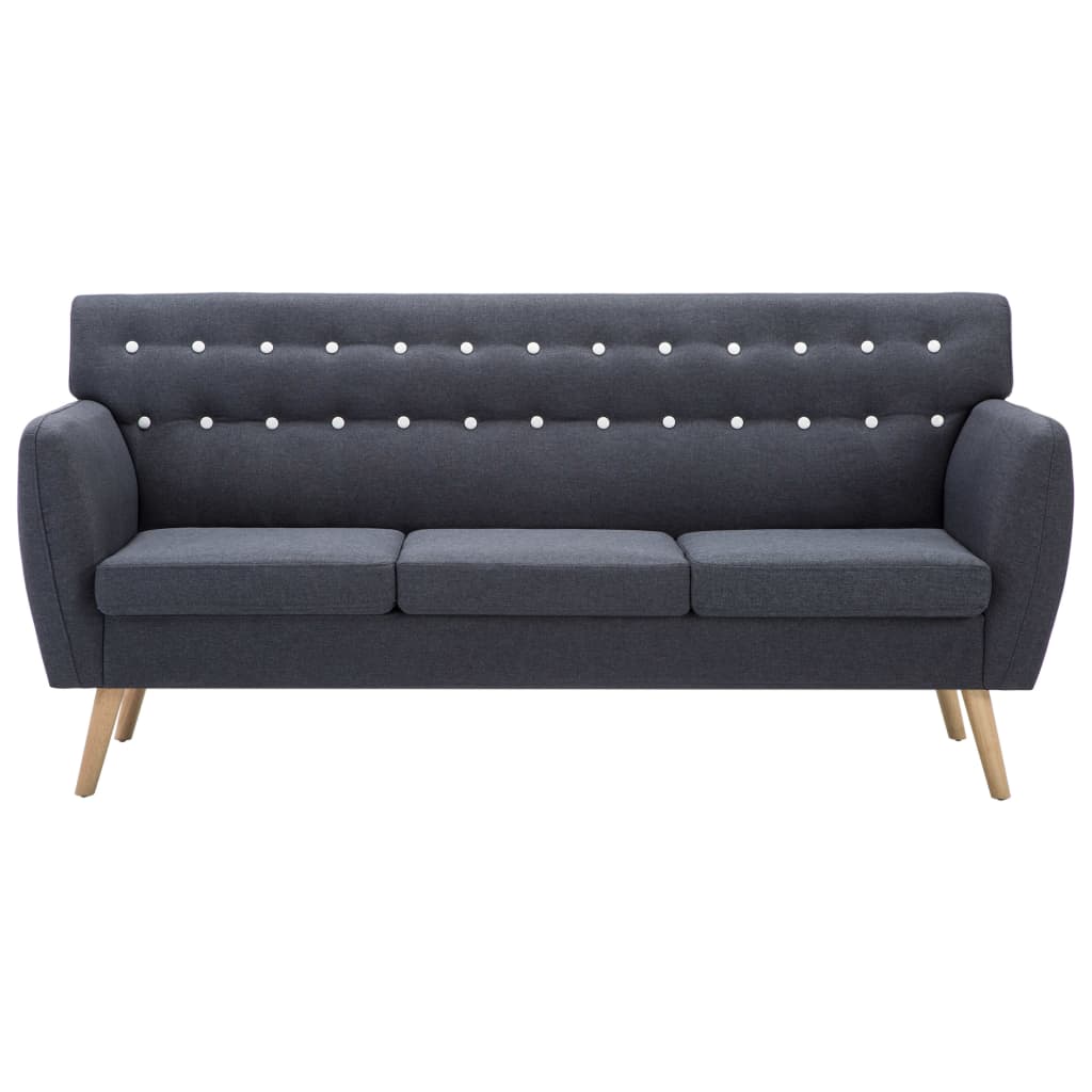 Driezitsbank 172x70x82 cm stof donkergrijs is nu te koop bij PeponiXL, paradijselijk wonen!