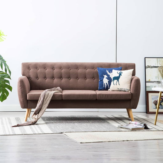 Driezitsbank 172x70x82 cm stof bruin is nu te koop bij PeponiXL, paradijselijk wonen!
