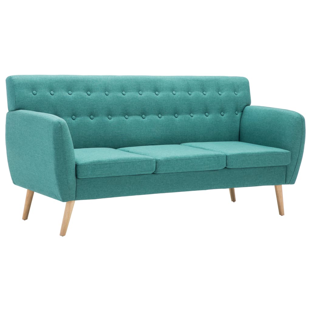 Driezitsbank 172x70x82 cm stof groen is nu te koop bij PeponiXL, paradijselijk wonen!
