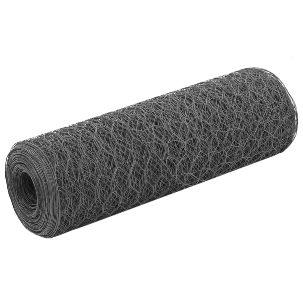 Kippengaas 25x0,5 m staal met PVC coating grijs is nu te koop bij PeponiXL, paradijselijk wonen!