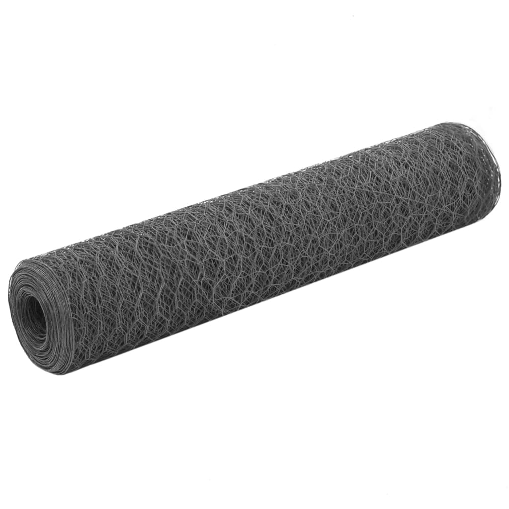 Kippengaas 25x0,75 m staal met PVC coating grijs is nu te koop bij PeponiXL, paradijselijk wonen!