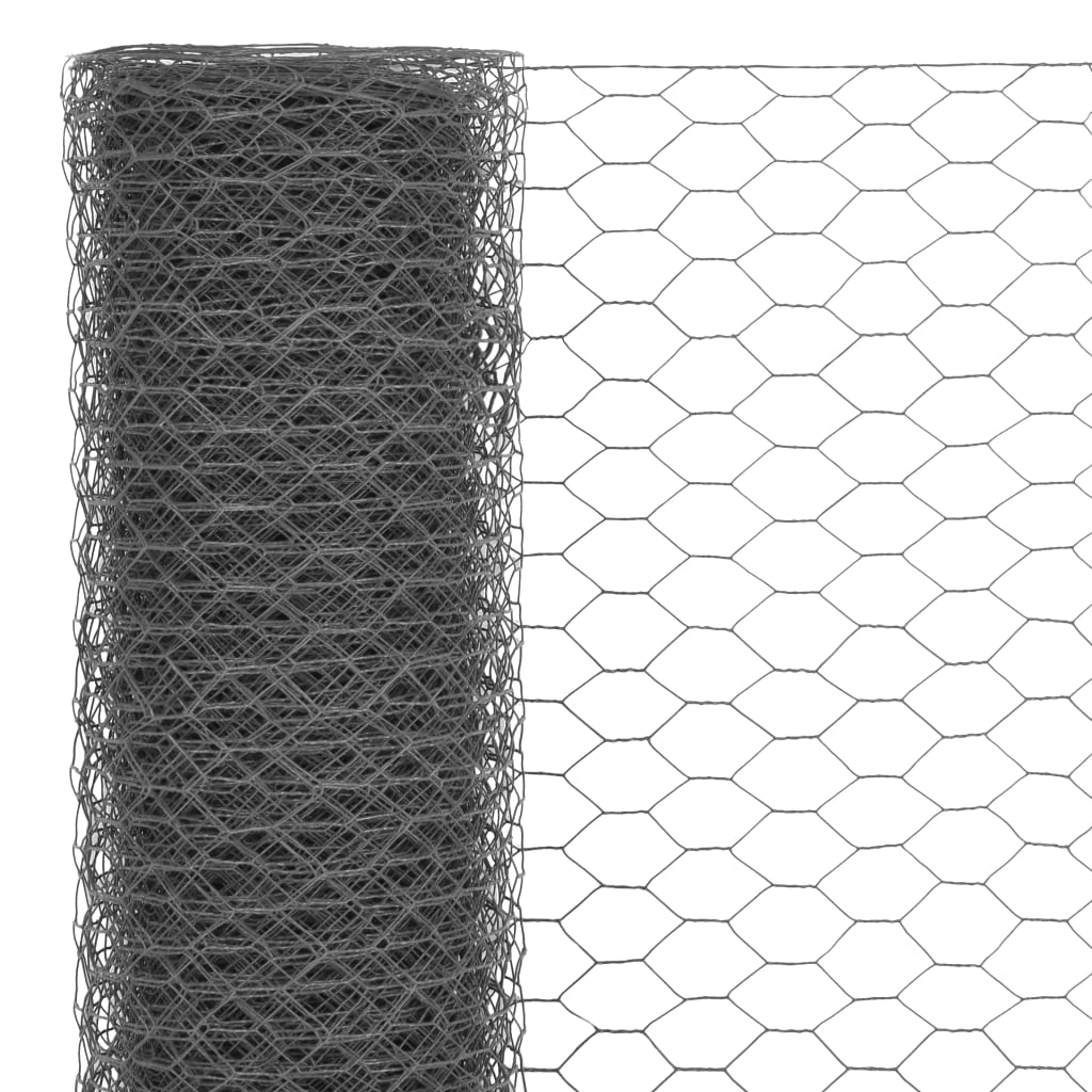 Kippengaas 25x1 m staal met PVC coating grijs is nu te koop bij PeponiXL, paradijselijk wonen!