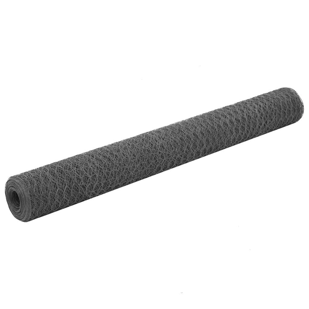 Kippengaas 25x1,2 m staal met PVC coating grijs is nu te koop bij PeponiXL, paradijselijk wonen!