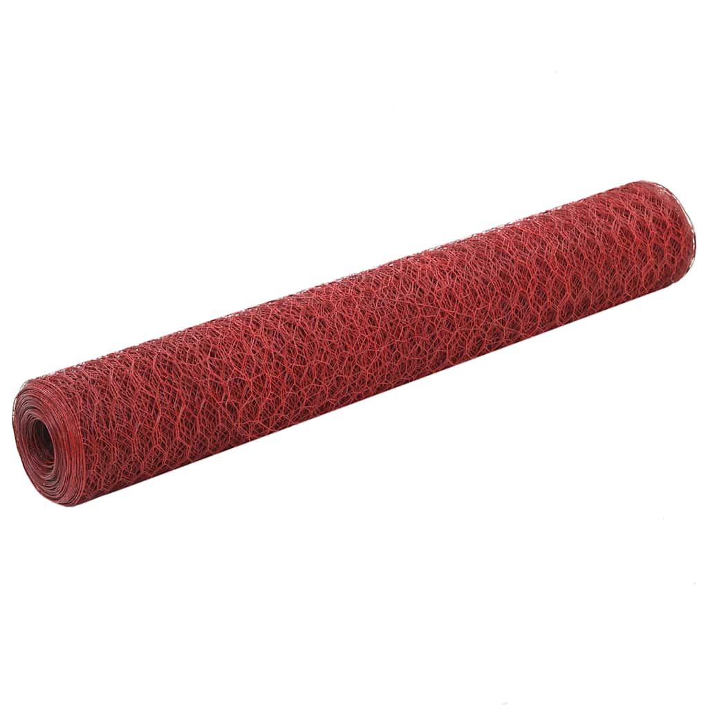 Kippengaas 25x1 m staal met PVC coating rood is nu te koop bij PeponiXL, paradijselijk wonen!