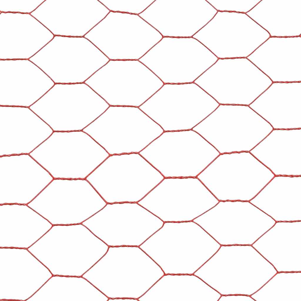 Kippengaas 25x1 m staal met PVC coating rood is nu te koop bij PeponiXL, paradijselijk wonen!