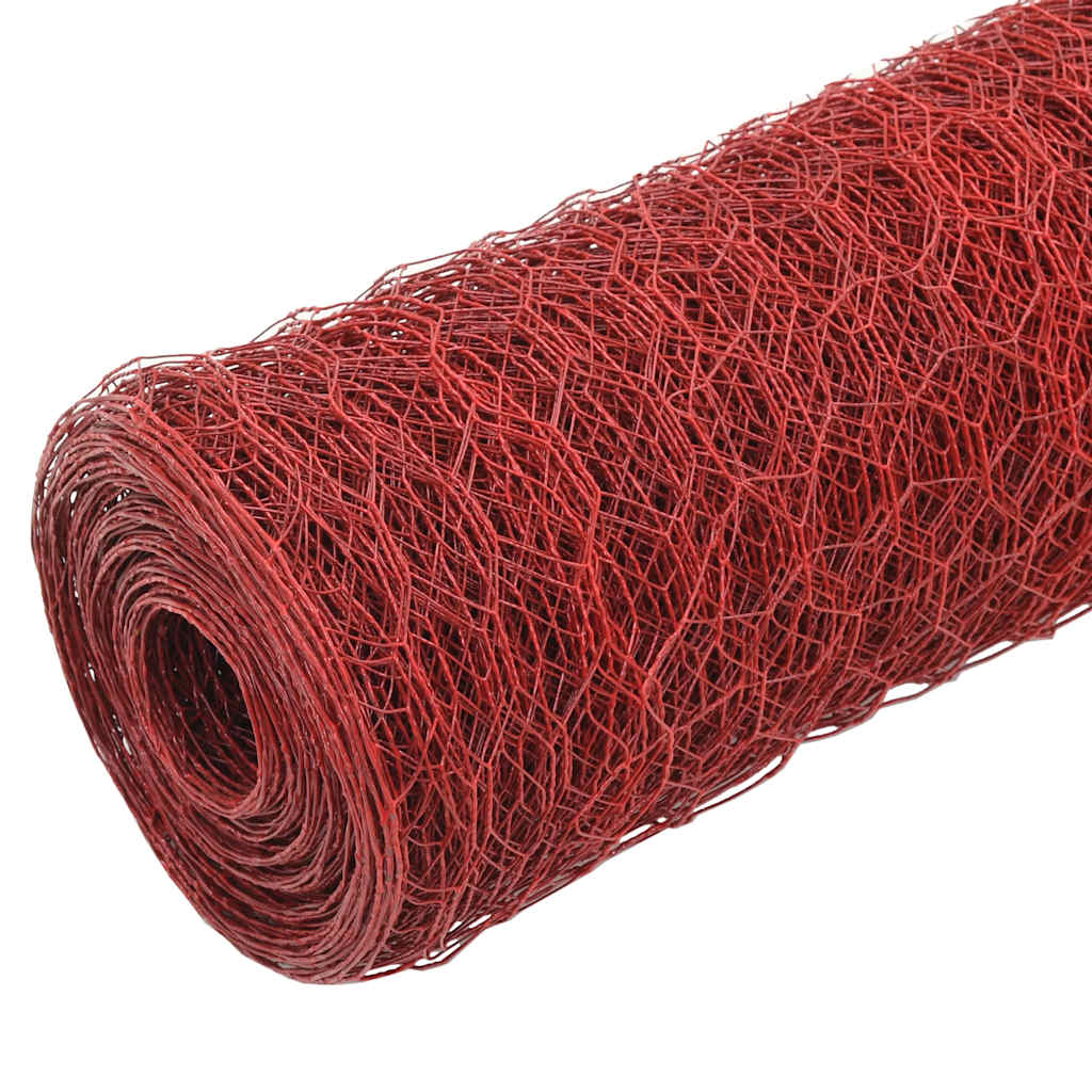 Kippengaas 25x1 m staal met PVC coating rood is nu te koop bij PeponiXL, paradijselijk wonen!