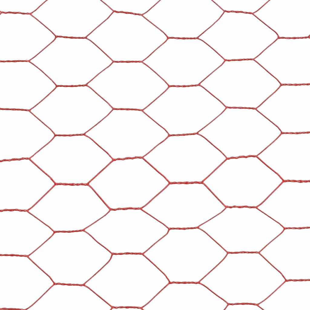 Kippengaas 25x1 m staal met PVC coating rood is nu te koop bij PeponiXL, paradijselijk wonen!