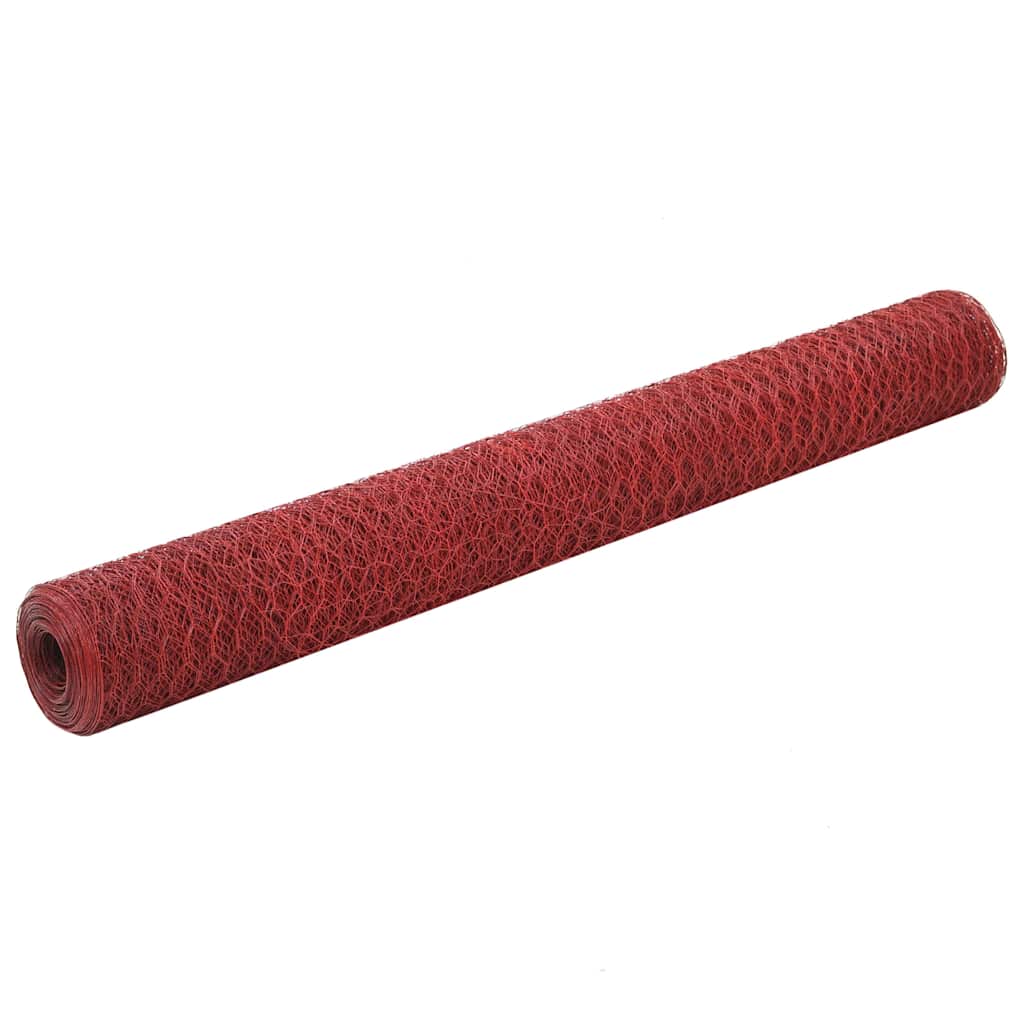 Kippengaas 25x1,2 m staal met PVC coating rood is nu te koop bij PeponiXL, paradijselijk wonen!