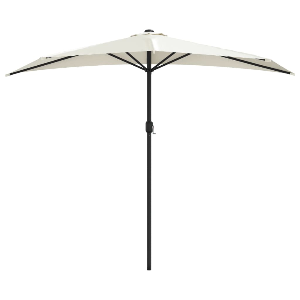 Balkonparasol half met aluminium paal 270x144 cm zandkleurig