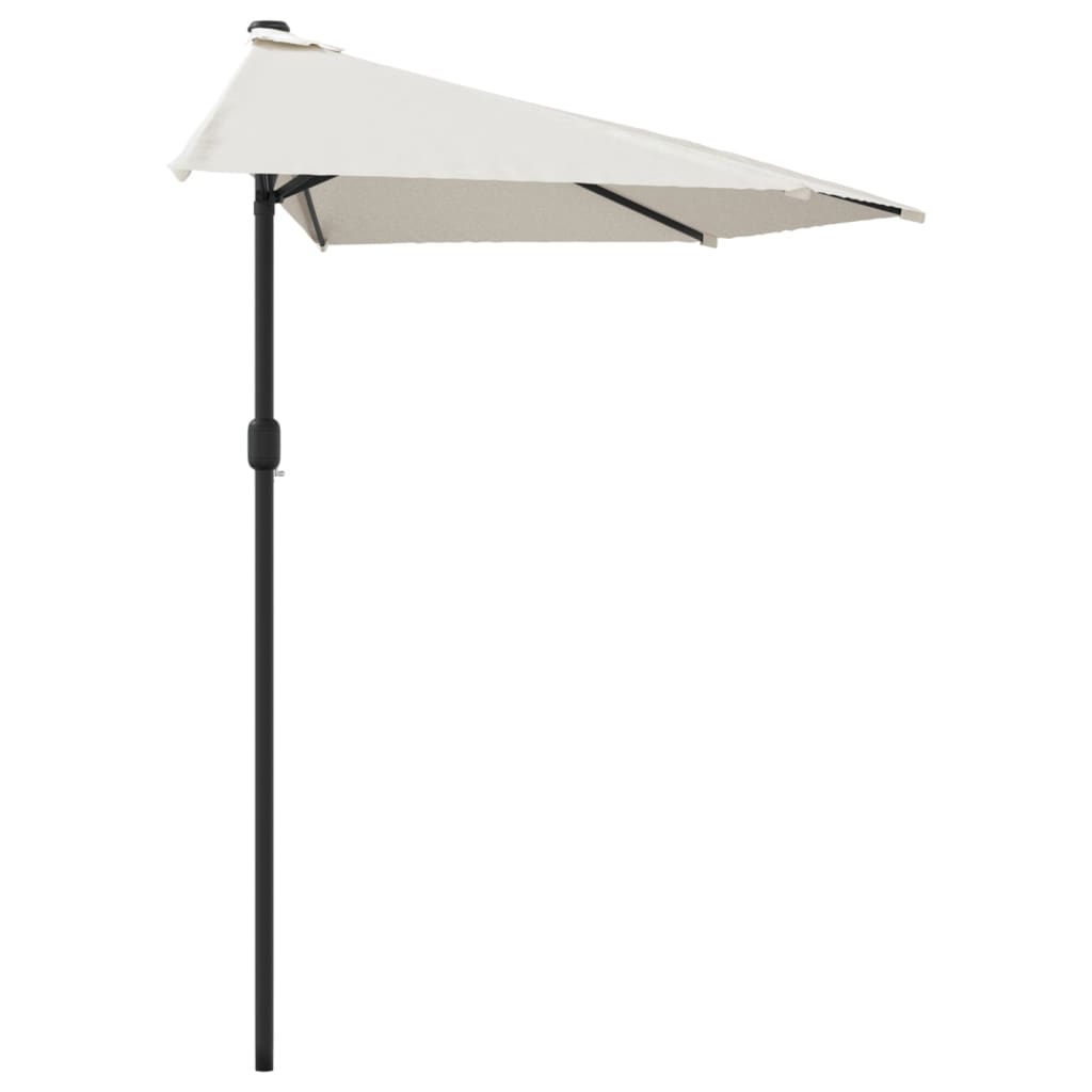 Balkonparasol half met aluminium paal 270x144 cm zandkleurig