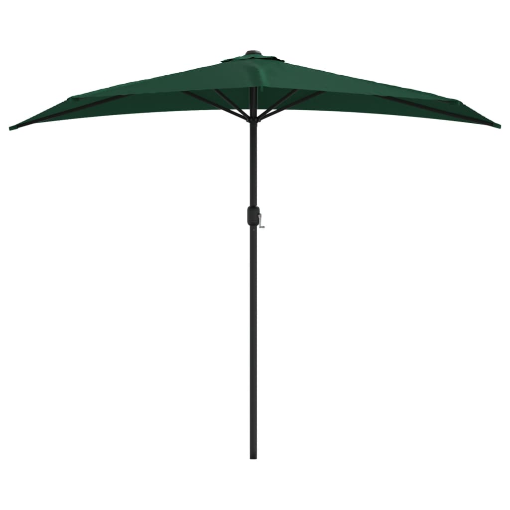 Balkonparasol half met aluminium paal 270x144 cm groen is nu te koop bij PeponiXL, paradijselijk wonen!