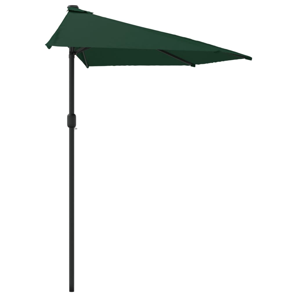 Balkonparasol half met aluminium paal 270x144 cm groen is nu te koop bij PeponiXL, paradijselijk wonen!