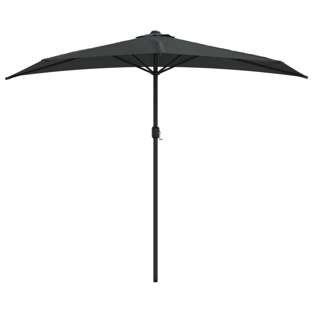 Balkonparasol half met aluminium paal 270x144 cm antraciet is nu te koop bij PeponiXL, paradijselijk wonen!