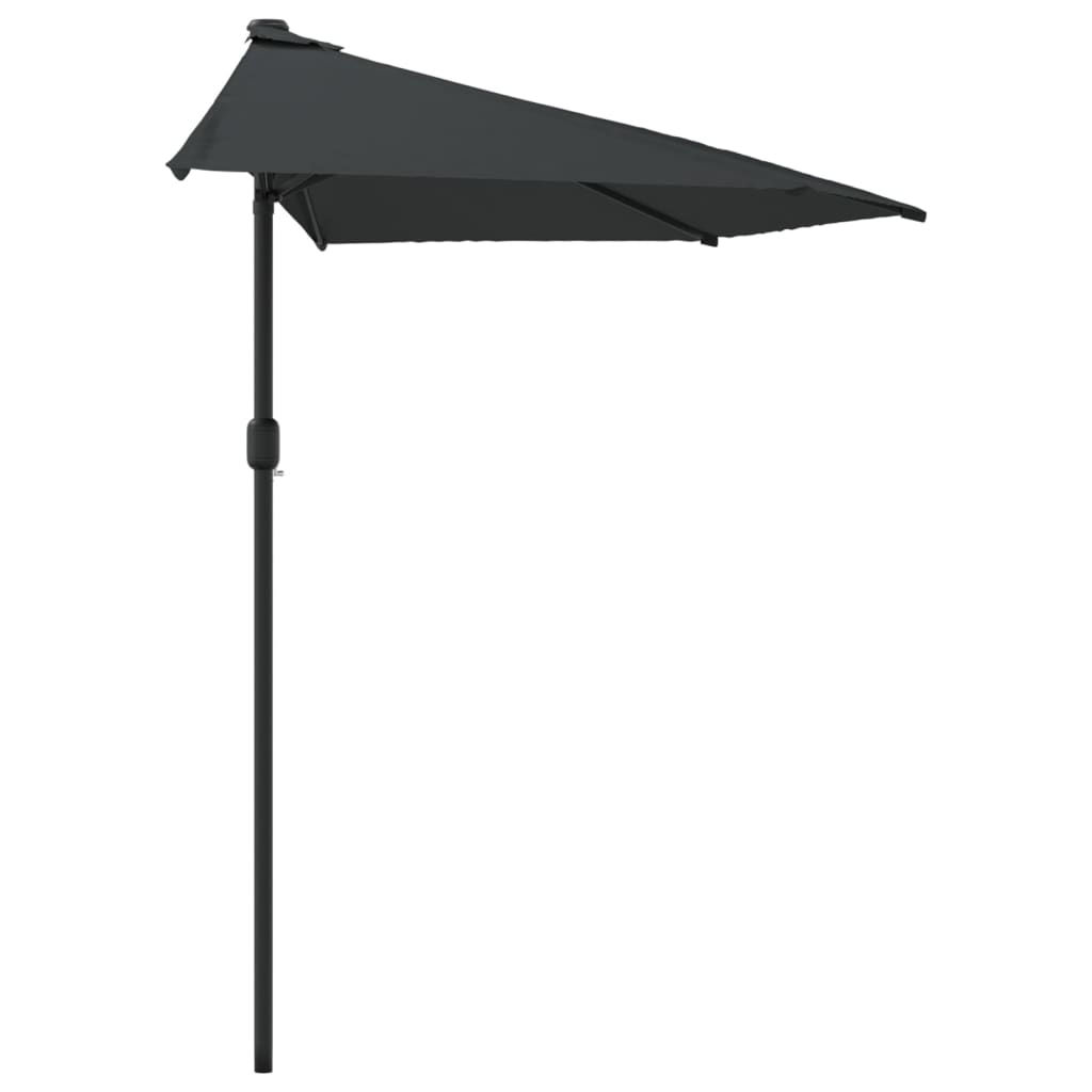 Balkonparasol half met aluminium paal 270x144 cm antraciet is nu te koop bij PeponiXL, paradijselijk wonen!