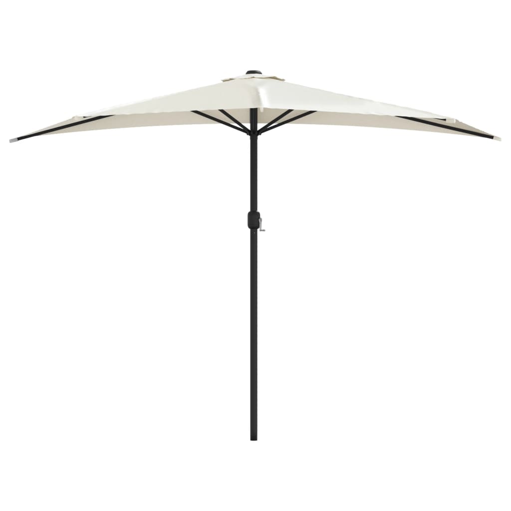 Balkonparasol half met aluminium paal 300x155 cm zandkleurig is nu te koop bij PeponiXL, paradijselijk wonen!