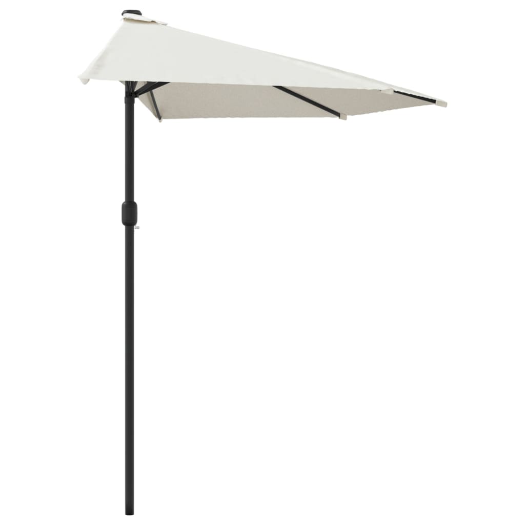 Balkonparasol half met aluminium paal 300x155 cm zandkleurig is nu te koop bij PeponiXL, paradijselijk wonen!