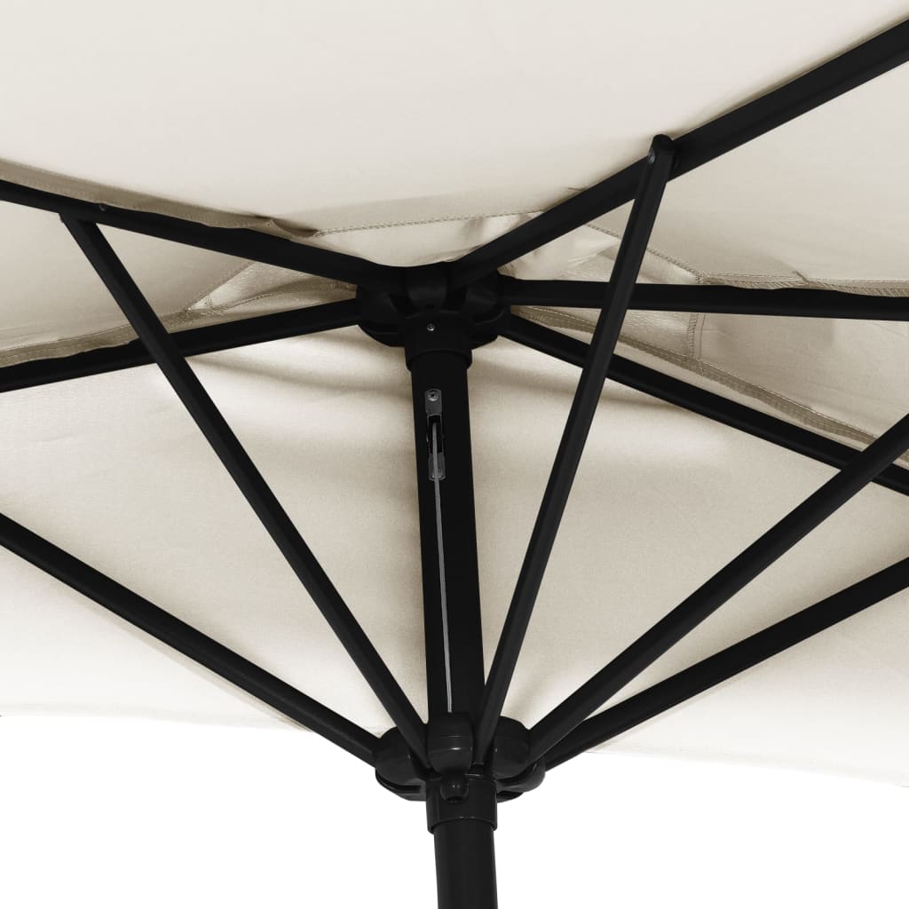 Balkonparasol half met aluminium paal 300x155 cm zandkleurig is nu te koop bij PeponiXL, paradijselijk wonen!