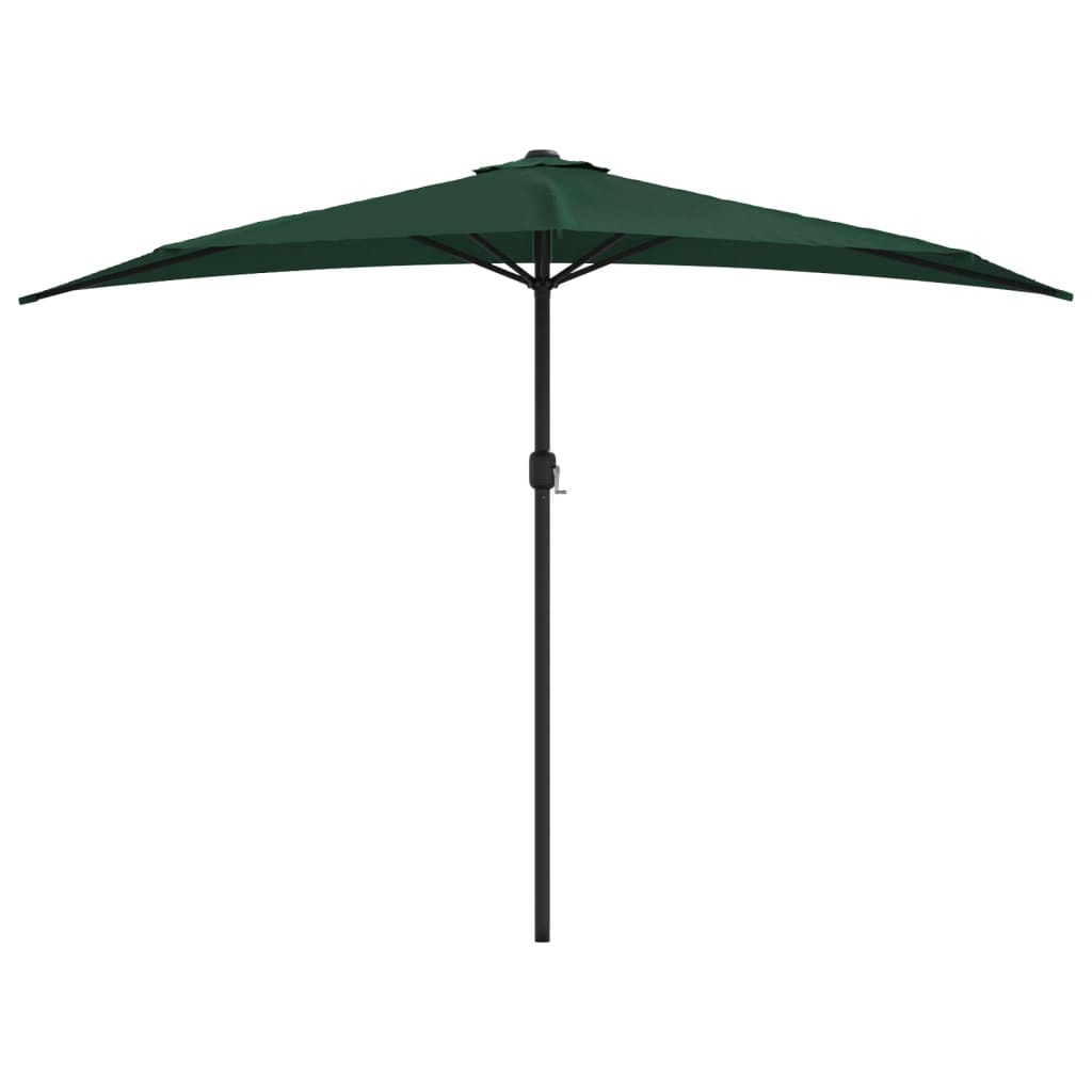 Balkonparasol half met aluminium paal 300x155 cm groen is nu te koop bij PeponiXL, paradijselijk wonen!