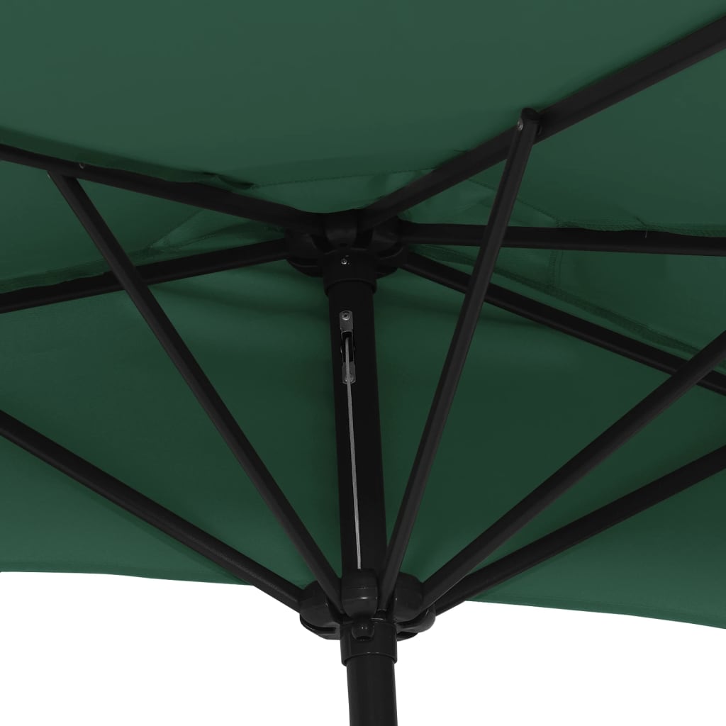 Balkonparasol half met aluminium paal 300x155 cm groen is nu te koop bij PeponiXL, paradijselijk wonen!