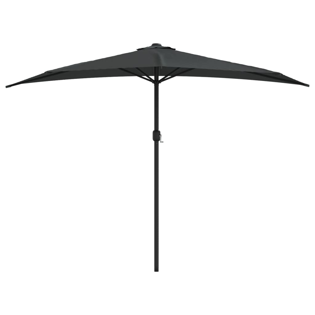 Balkonparasol half met aluminium paal 300x155 cm antraciet is nu te koop bij PeponiXL, paradijselijk wonen!