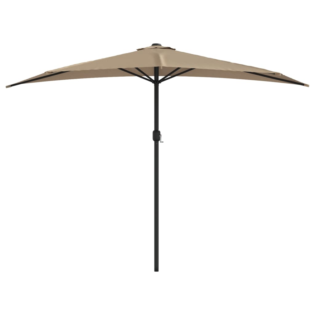 Balkonparasol half met aluminium paal 300x155 cm taupe is nu te koop bij PeponiXL, paradijselijk wonen!
