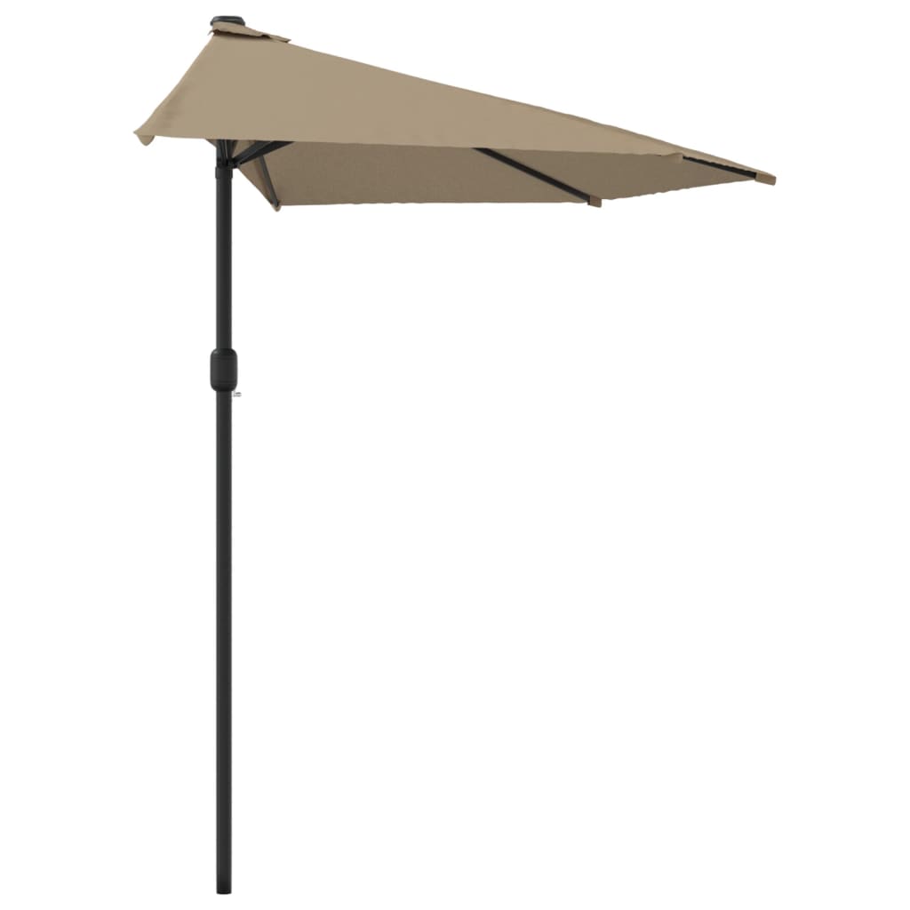 Balkonparasol half met aluminium paal 300x155 cm taupe is nu te koop bij PeponiXL, paradijselijk wonen!