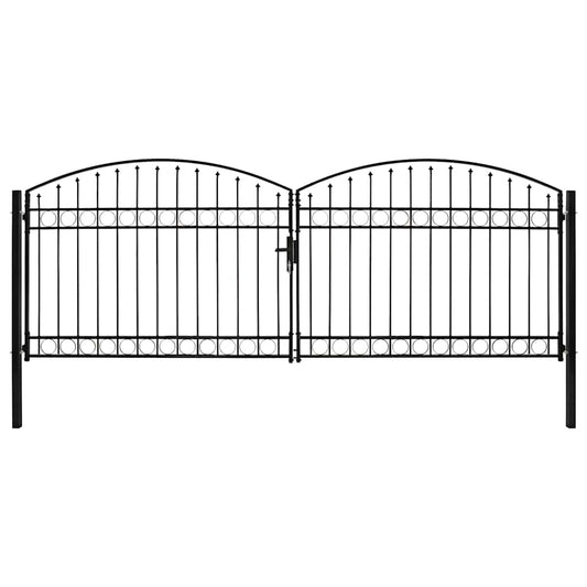 Hekpoort ASSEN dubbele deur met gebogen bovenzijde staal 400x150 cm is nu te koop bij PeponiXL, paradijselijk wonen!