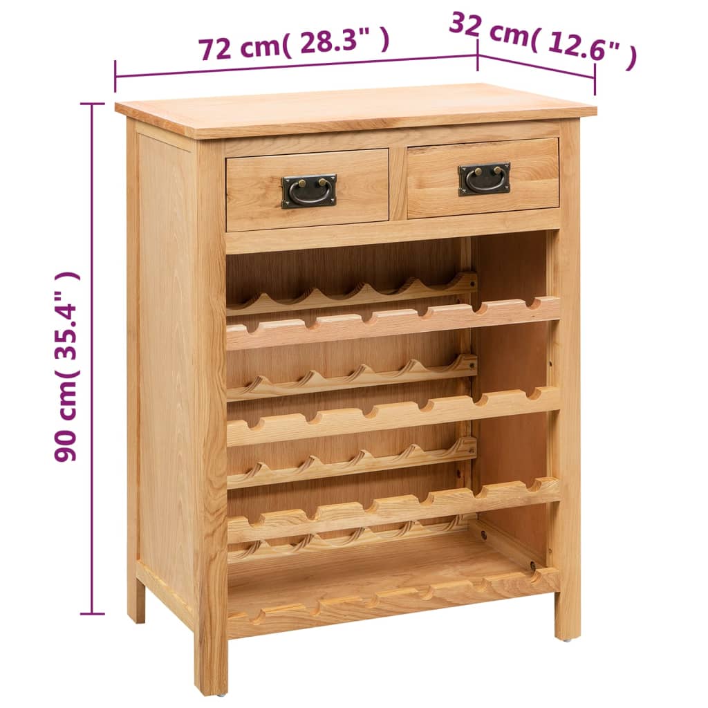 Wijnkast 72x32x90 cm massief eikenhout is nu te koop bij PeponiXL, paradijselijk wonen!