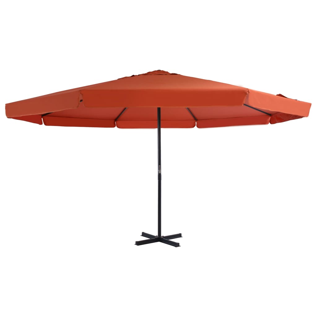 Parasol met aluminium paal 500 cm terracottakleurig is nu te koop bij PeponiXL, paradijselijk wonen!