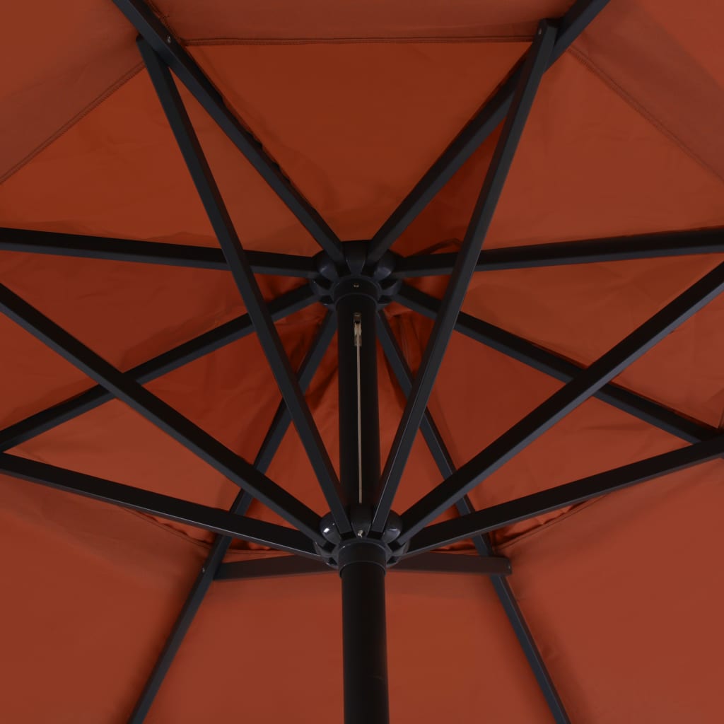 Parasol met aluminium paal 500 cm terracottakleurig is nu te koop bij PeponiXL, paradijselijk wonen!