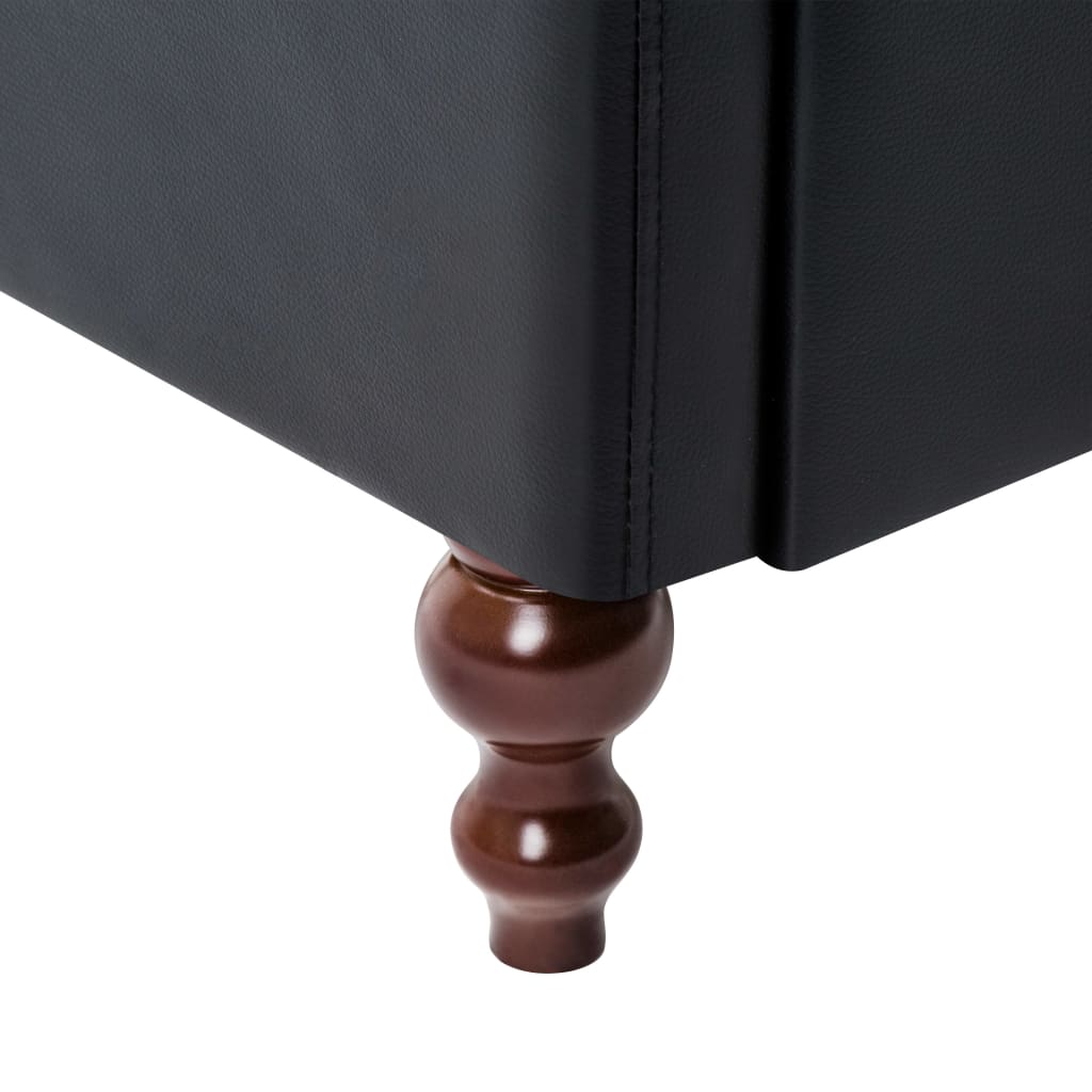 Tweezitsbank Chesterfield-stijl kunstleren bekleding zwart is nu te koop bij PeponiXL, paradijselijk wonen!