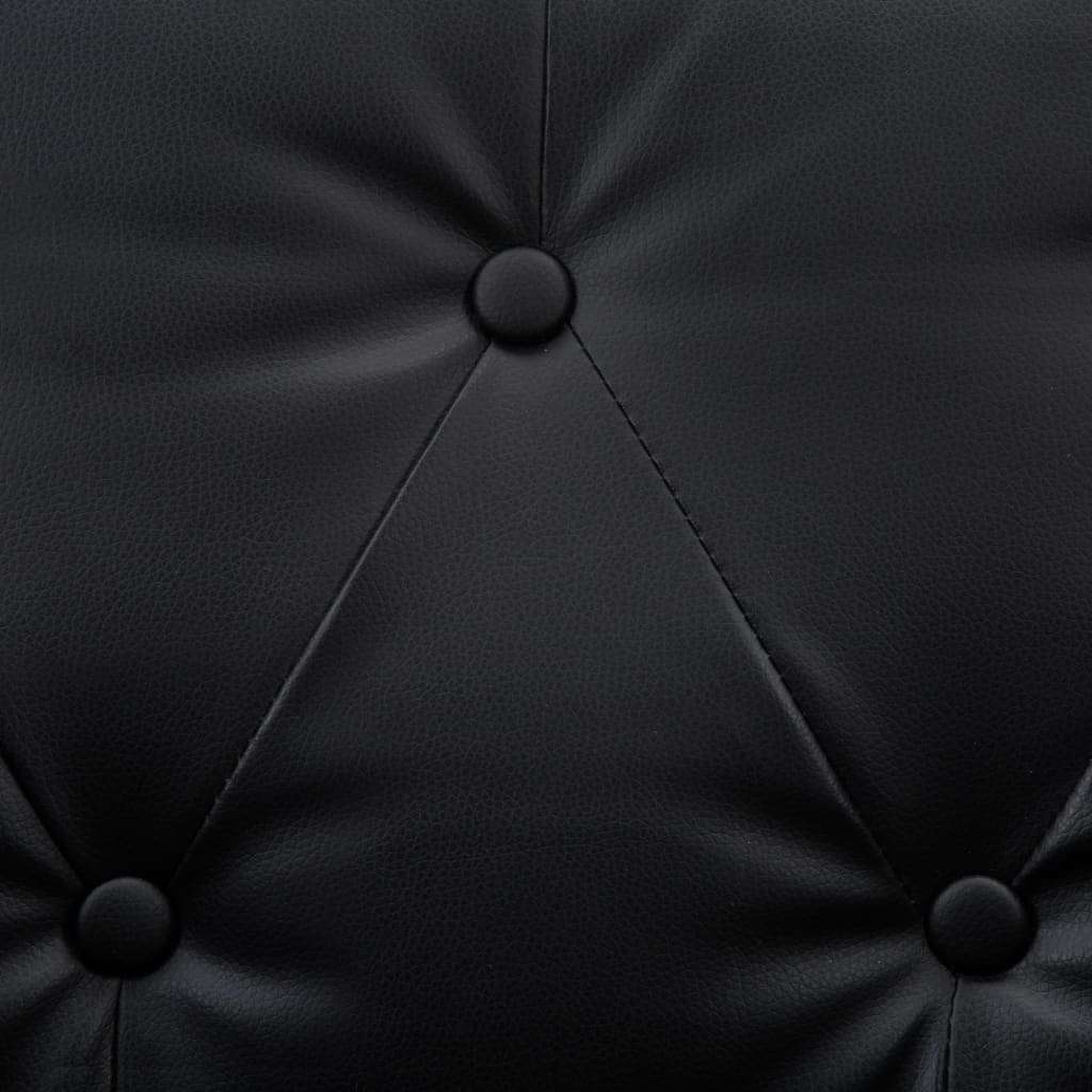 Tweezitsbank Chesterfield-stijl kunstleren bekleding zwart is nu te koop bij PeponiXL, paradijselijk wonen!