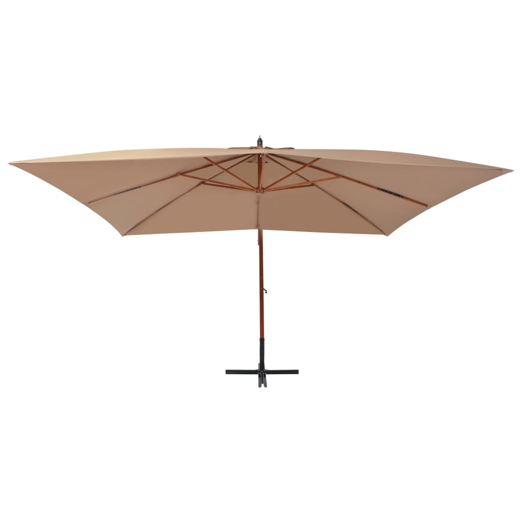 Zweefparasol met houten paal 400x300 cm taupe is nu te koop bij PeponiXL, paradijselijk wonen!