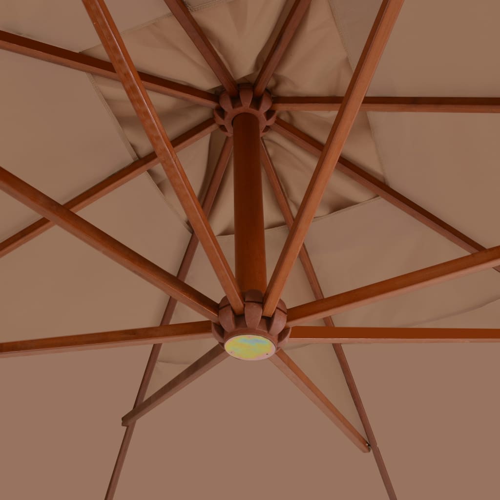 Zweefparasol met houten paal 400x300 cm taupe is nu te koop bij PeponiXL, paradijselijk wonen!