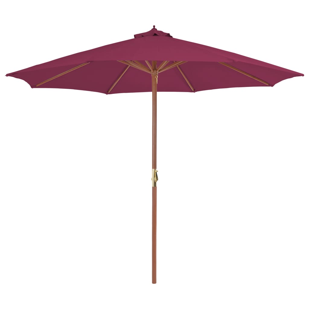 Parasol met houten paal 300 cm bordeauxrood is nu te koop bij PeponiXL, paradijselijk wonen!