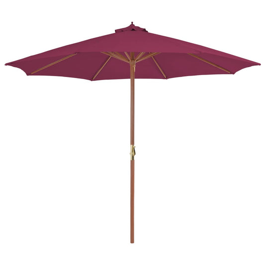 Parasol met houten paal 300 cm bordeauxrood is nu te koop bij PeponiXL, paradijselijk wonen!