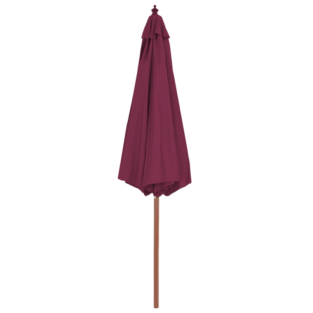 Parasol met houten paal 300 cm bordeauxrood is nu te koop bij PeponiXL, paradijselijk wonen!